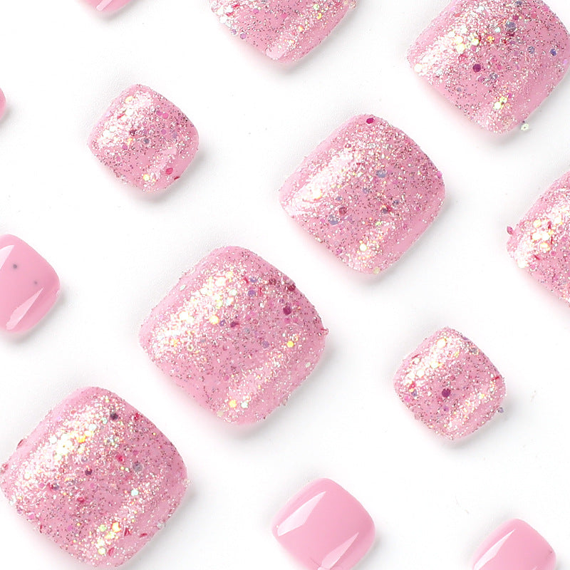 Wholesale Plastic Pink Glitter Toenail Tablets